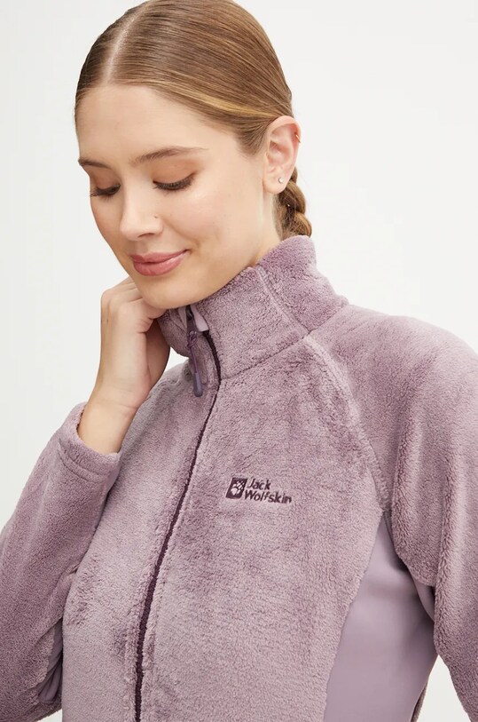 Športová mikina Jack Wolfskin Rotwand bez kapucne fialová A61899