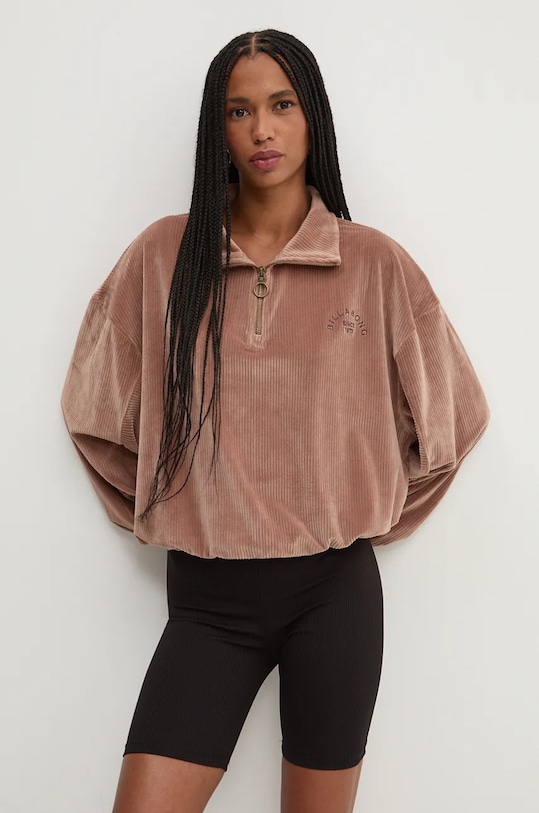 Pulover Billabong Coffee Time Cord Brez kapuce rjava EBJKT00111