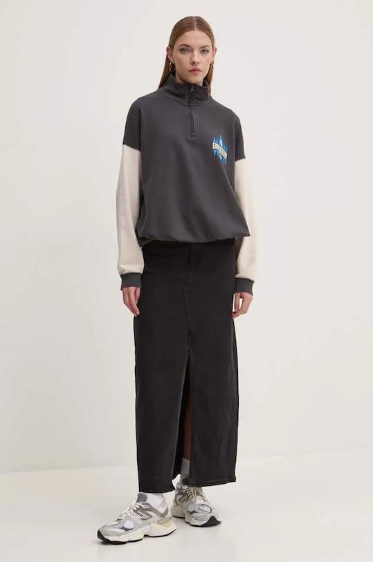 Quiksilver bluza bawełniana Block Screen EQYFT04992 szary AW24