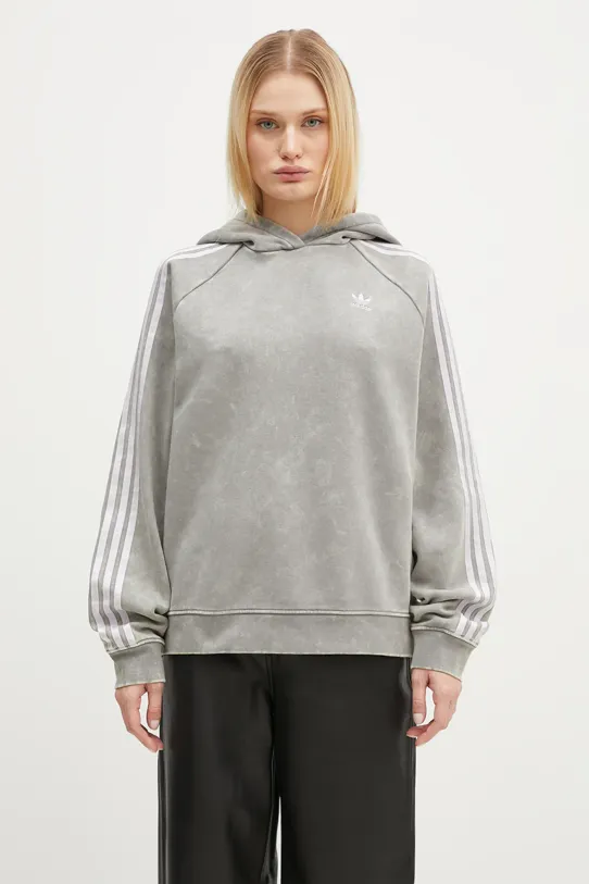 Mikina adidas Originals Wash Hoodie nášivka šedá IW3414