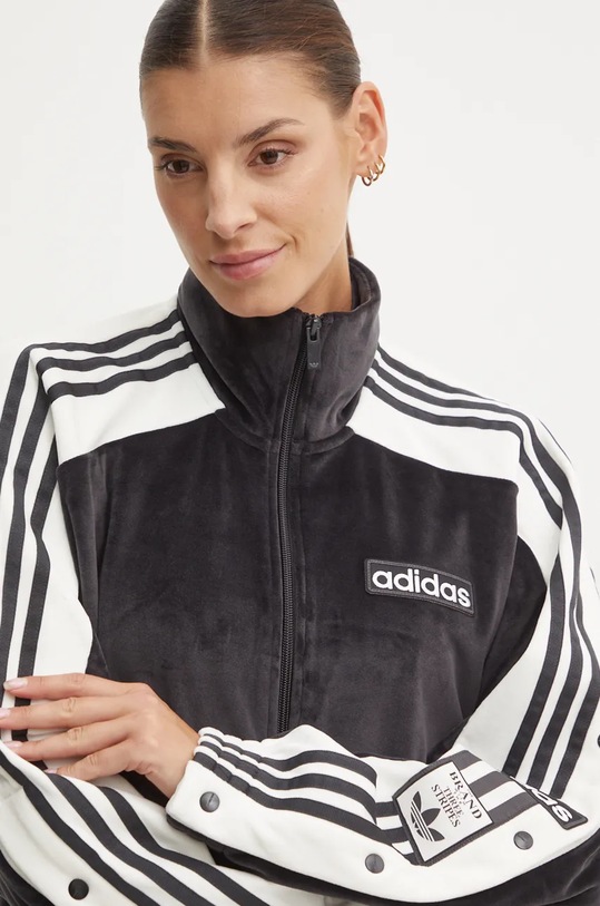 Mikina adidas Originals Adibreak Velour Tracktop černá IW5581