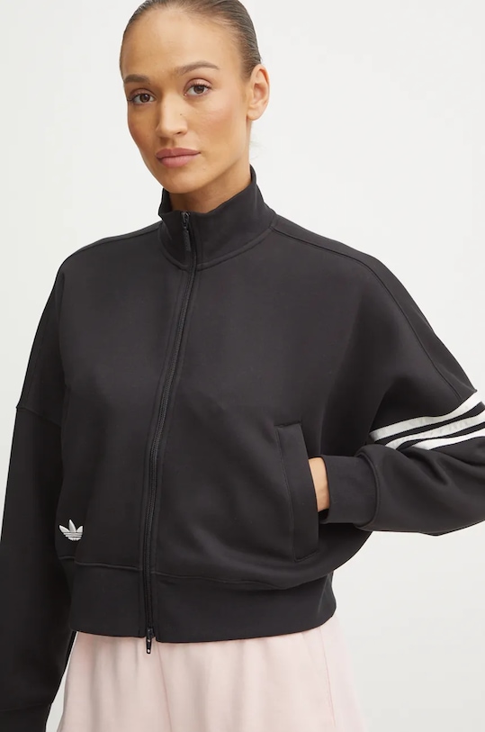 Pulover adidas Originals Neuclassics CL Tracktop črna IW5601