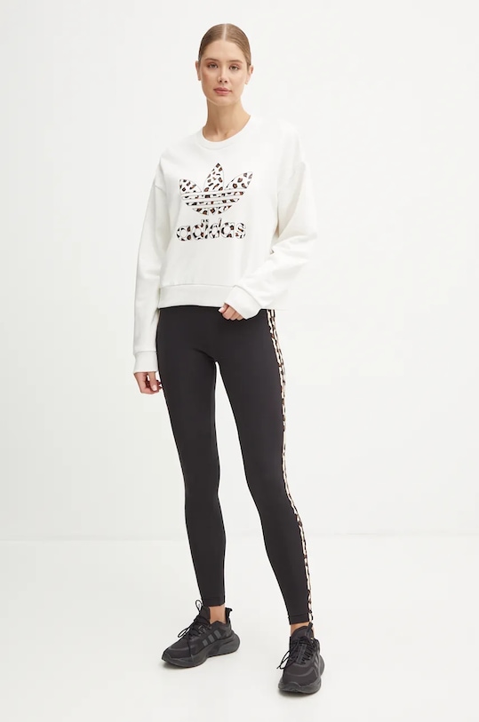 adidas Originals bluza bawełniana Leopard Sweat IW8477 biały AW24