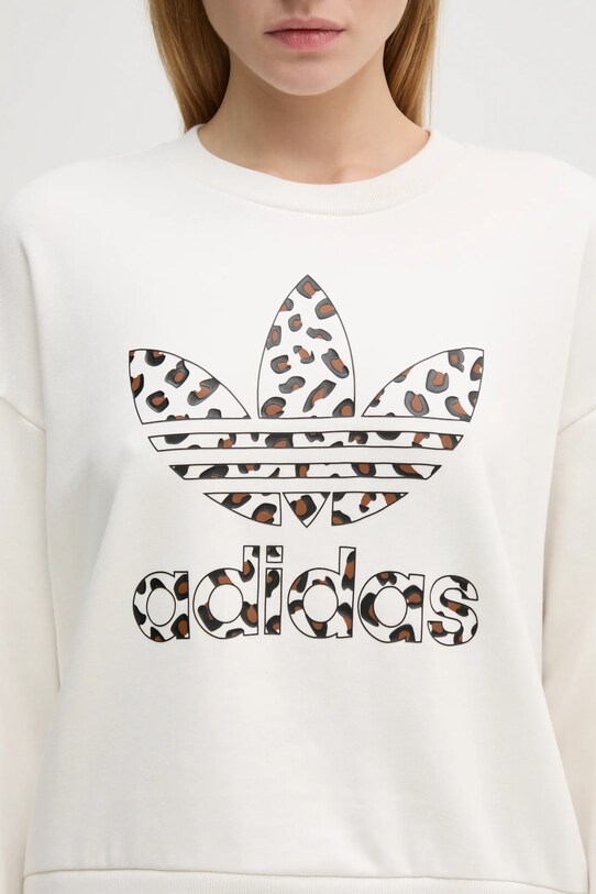 Хлопковая кофта adidas Originals Leopard Sweat белый IW8477