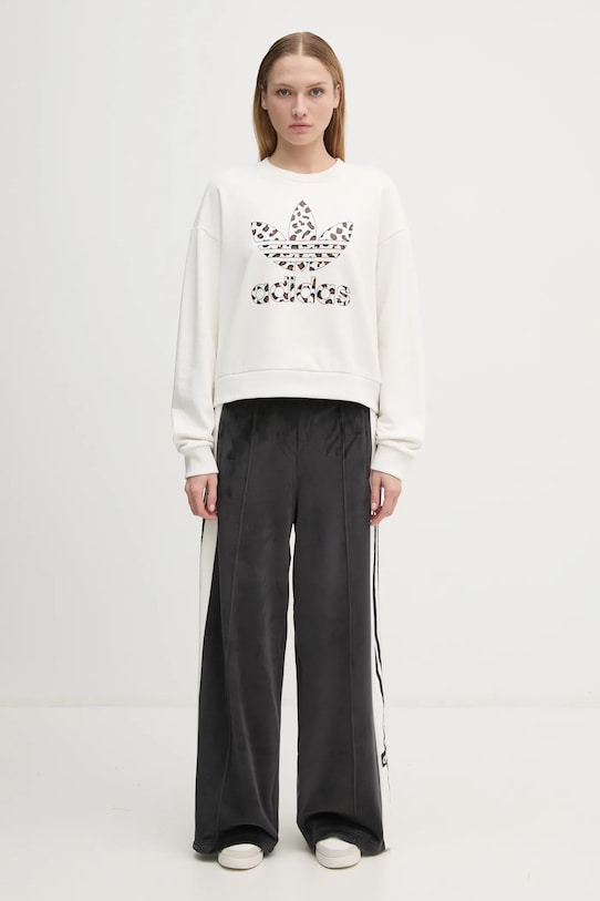 Хлопковая кофта adidas Originals Leopard Sweat IW8477 белый