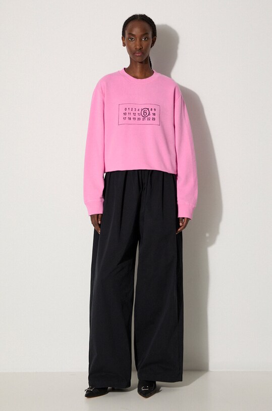 Βαμβακερή μπλούζα MM6 Maison Margiela S52GU0232.M25004 ροζ AW24