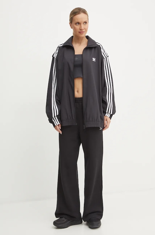 Mikina adidas Originals Oversized Zip Off Tracktop JM9251 čierna AW24