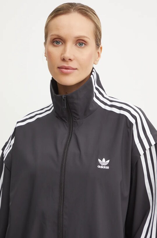 adidas Originals bluza Oversized Zip Off Tracktop negru JM9251