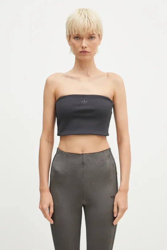 adidas Originals top Femme Galore Rib Tube Top gładkie czarny JN3026