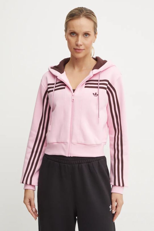 Кофта adidas Originals 70s Short Fullzip Fleece Hoodie остальные розовый JN7665