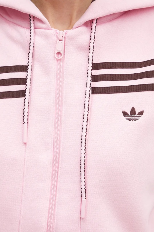 adidas Originals sweatshirt 70s Short Fullzip Fleece Hoodie pink JN7665