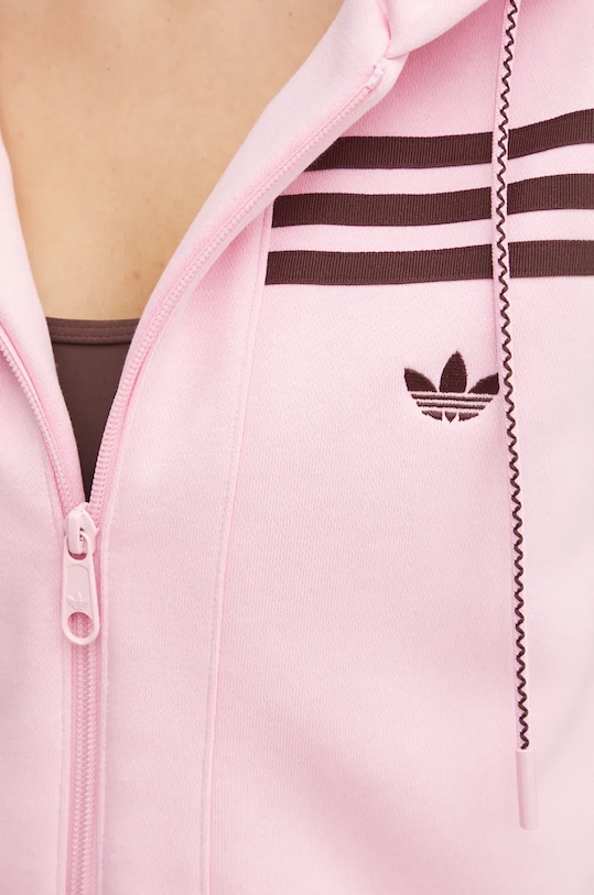 Mikina adidas Originals 70s Short Fullzip Fleece Hoodie JN7665 růžová
