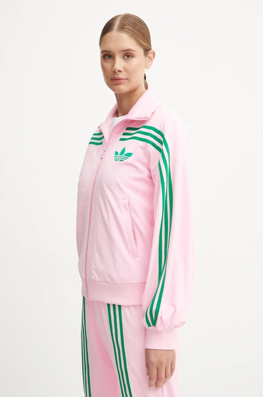 adidas Originals sweatshirt 70s Velour Tracktop all-over print pink JN8284