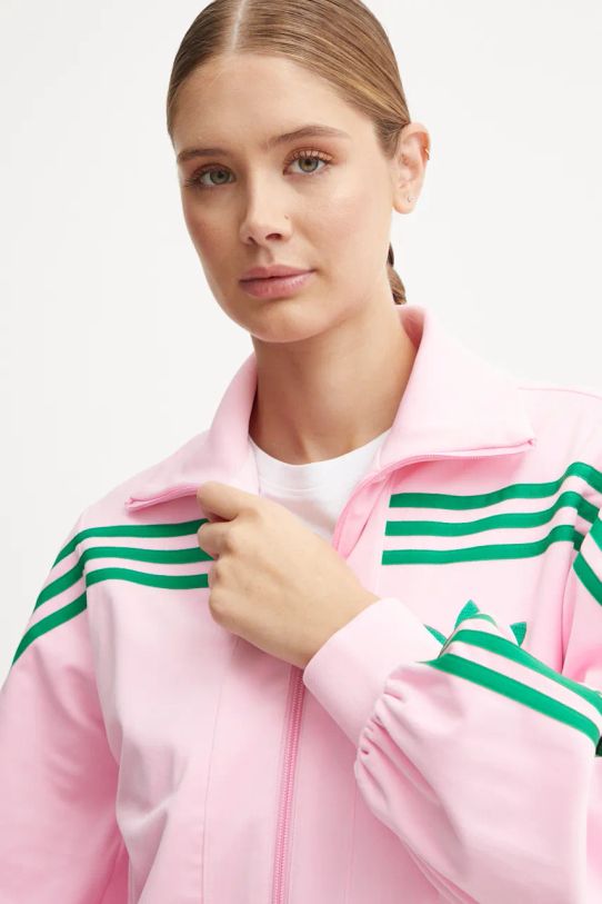 Mikina adidas Originals 70s Velour Tracktop ružová JN8284