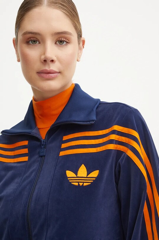 Dukserica od velura adidas Originals 70s Velour Tracktop mornarsko plava JN8287