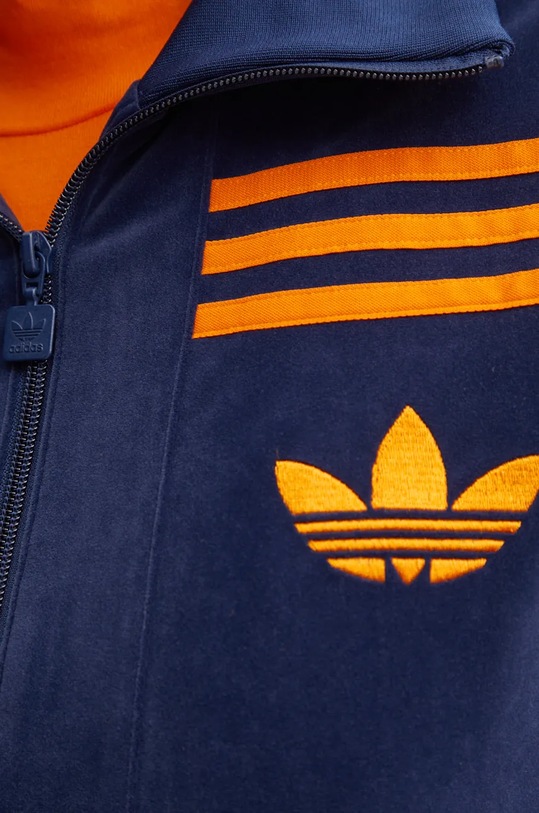 adidas Originals bluza welurowa 70s Velour Tracktop JN8287 granatowy
