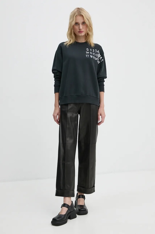 Bavlněná mikina MM6 Maison Margiela S62GU0132.M25004 černá AW24