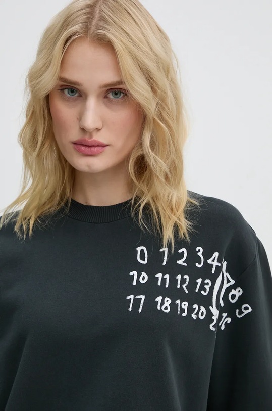 Bavlněná mikina MM6 Maison Margiela černá S62GU0132.M25004