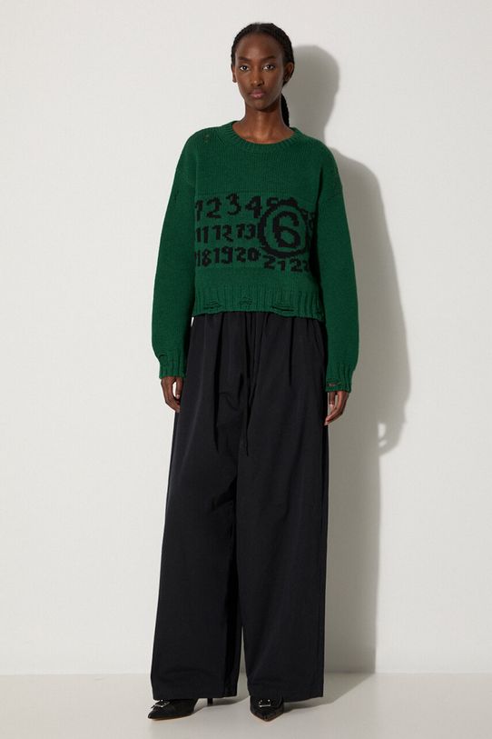 MM6 Maison Margiela maglione in lana S62HL0029.M13074 verde AW24