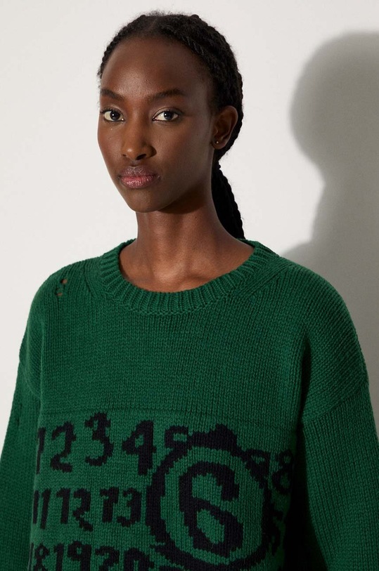 MM6 Maison Margiela pulover de lână S62HL0029.M13074 verde