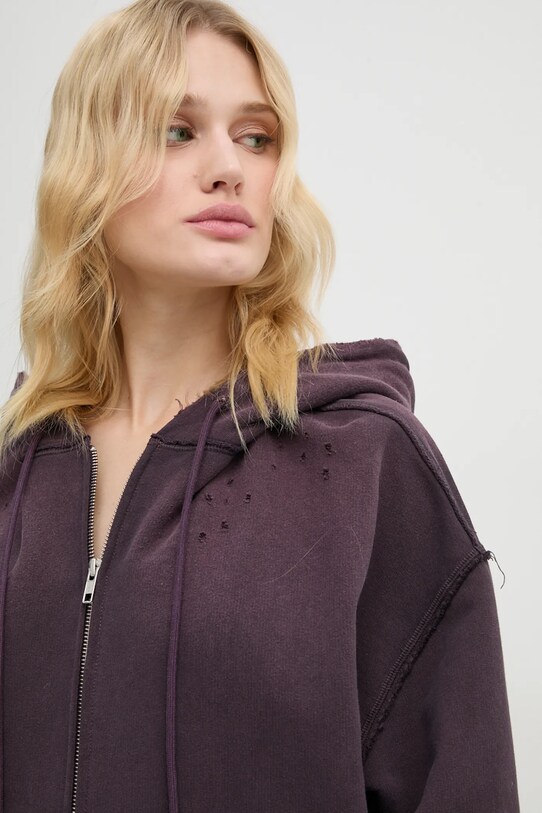 Бавовняна кофта MM6 Maison Margiela фіолетовий S62GU0130.M25004