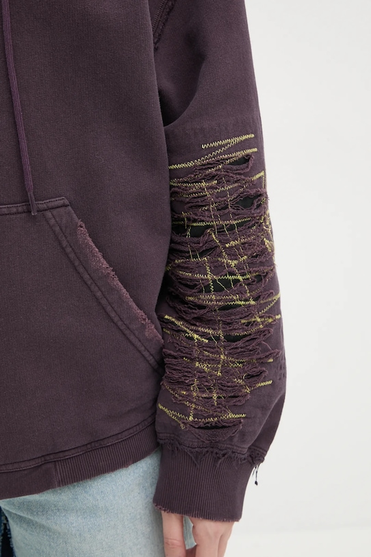 MM6 Maison Margiela bluza bawełniana S62GU0130.M25004 fioletowy