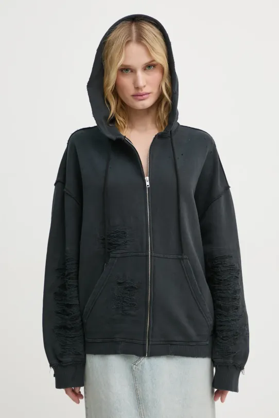 Bavlněná mikina MM6 Maison Margiela s kapucí šedá S62GU0130.M25004