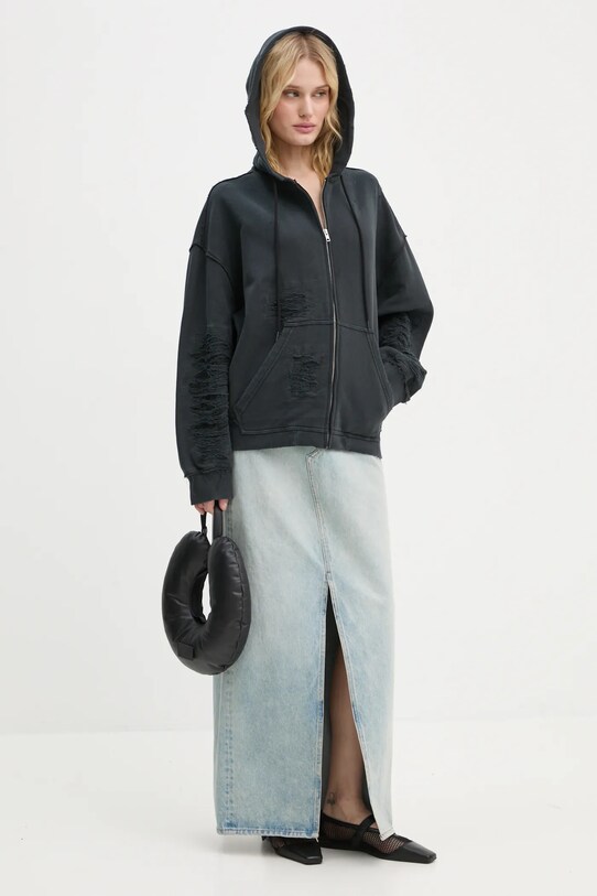 Бавовняна кофта MM6 Maison Margiela S62GU0130.M25004 сірий AW24
