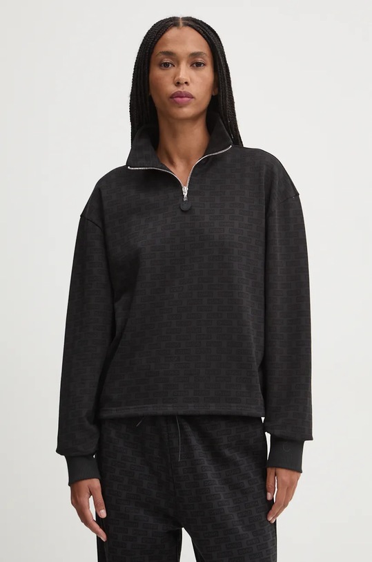 Hugo Blue hanorac de bumbac cu modele negru 50523232