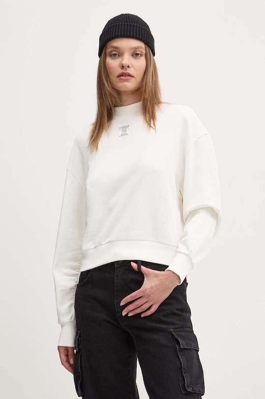 HUGO bluza bawełniana aplikacja beżowy 50525753