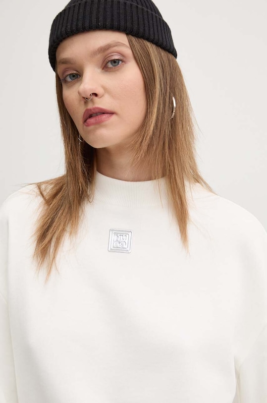 HUGO bluza bawełniana beżowy 50525753