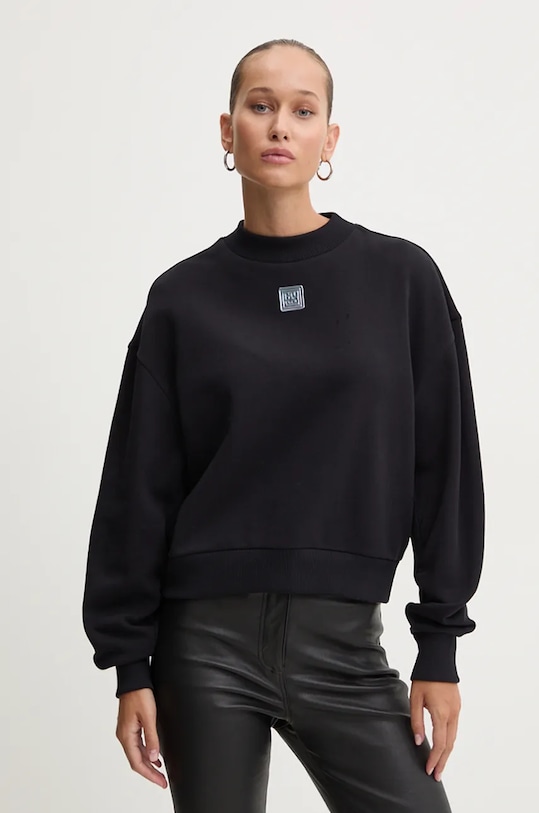 Bavlnená mikina HUGO bavlna čierna 50525753