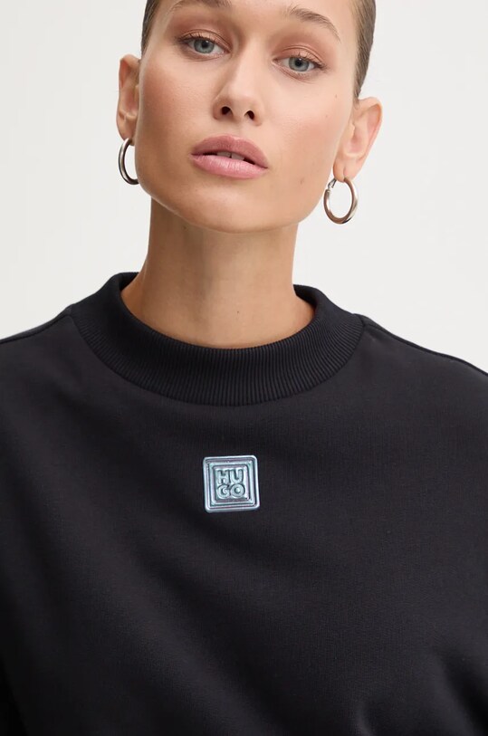 HUGO hanorac de bumbac 50525753 negru AW24