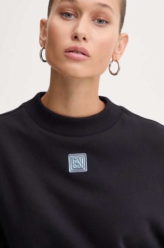 Bavlnená mikina HUGO 50525753 čierna AW24