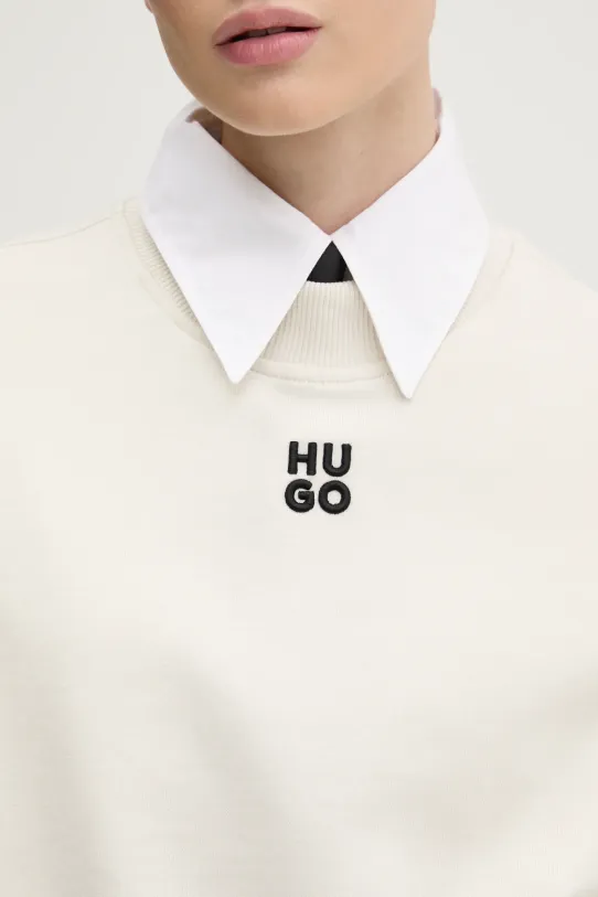 Bombažen pulover HUGO 50527463 bež