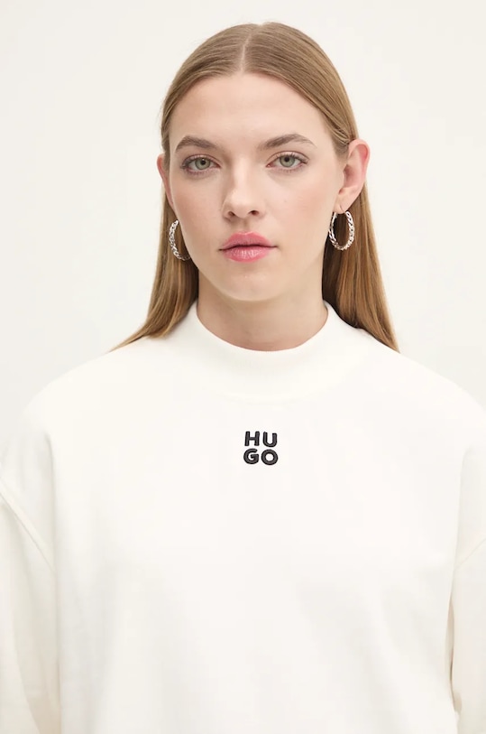 HUGO bluza bawełniana beżowy 50527463