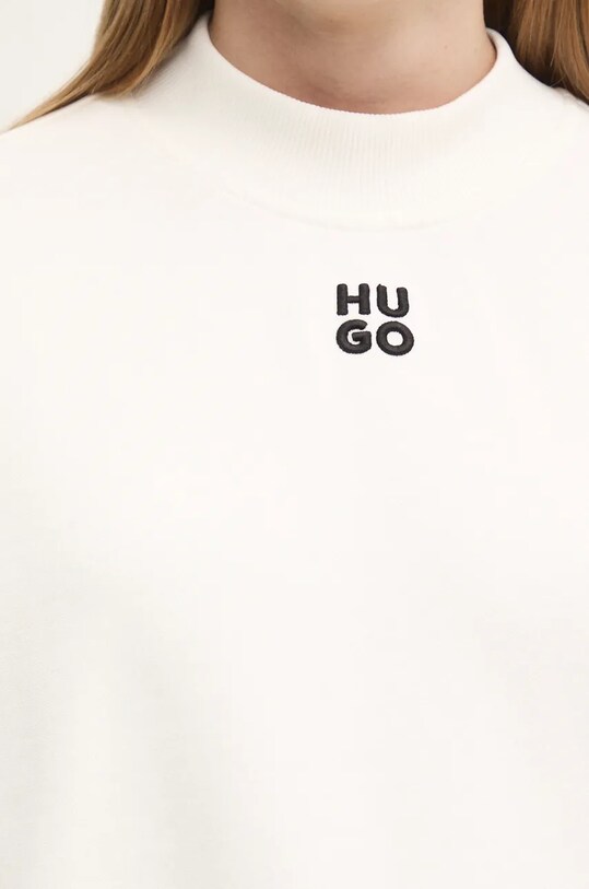 Хлопковая кофта HUGO 50527463 бежевый