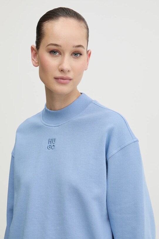 HUGO bluza bawełniana niebieski 50527463