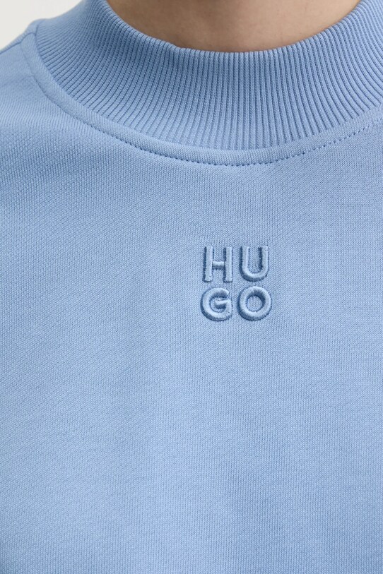 HUGO bluza bawełniana 50527463 niebieski