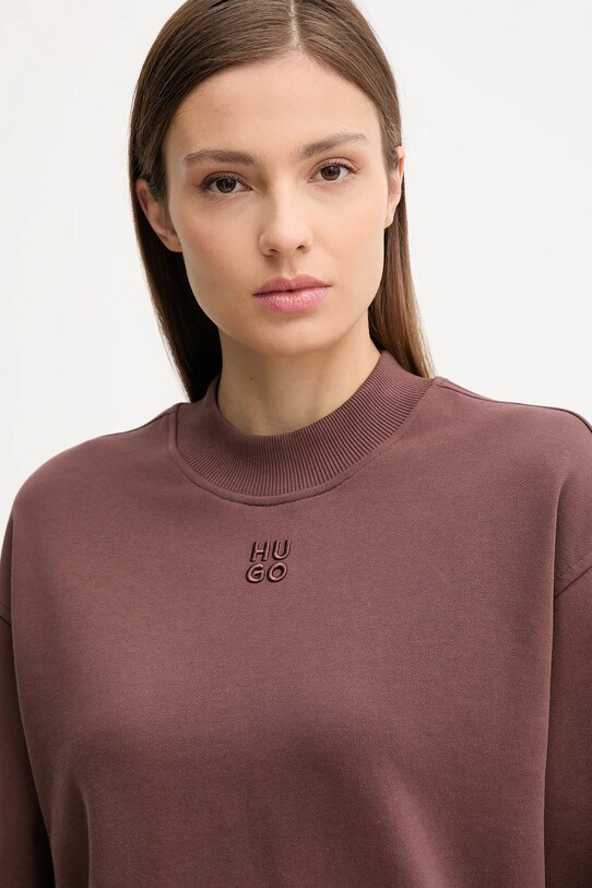 Odzież HUGO bluza bawełniana 50527463 brązowy