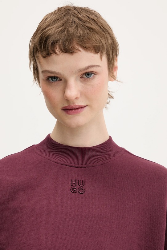 HUGO bluza bawełniana Daxandria bordowy 50527463