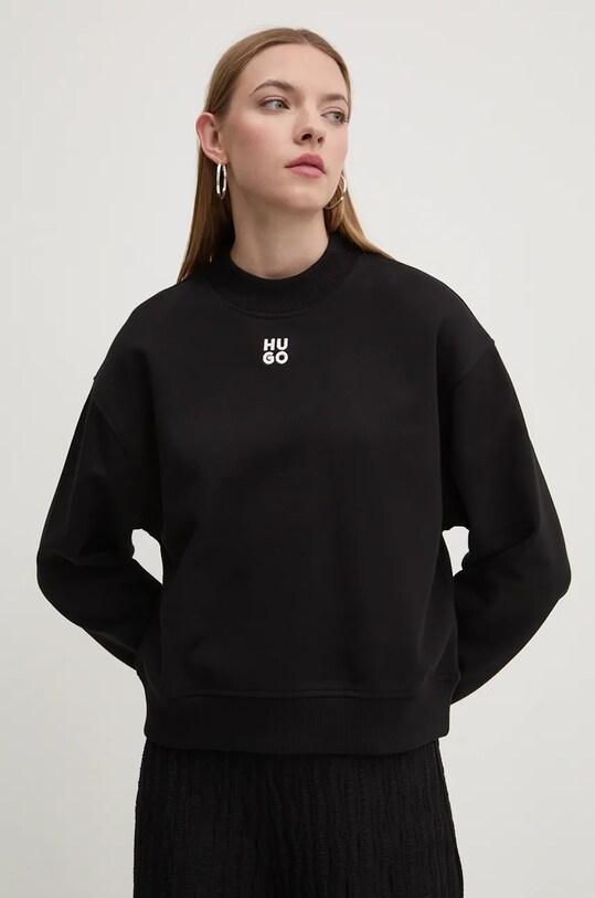 Хлопковая кофта HUGO хлопок чёрный 50527463