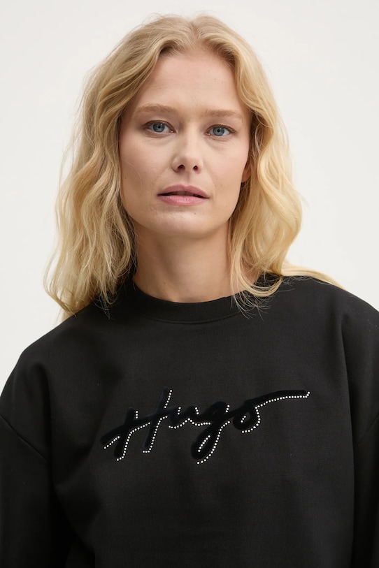 HUGO hanorac de bumbac negru 50528579