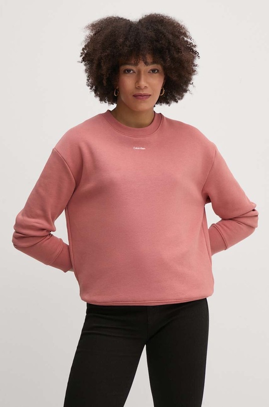 Mikina Calvin Klein bez kapuce růžová K20K208329