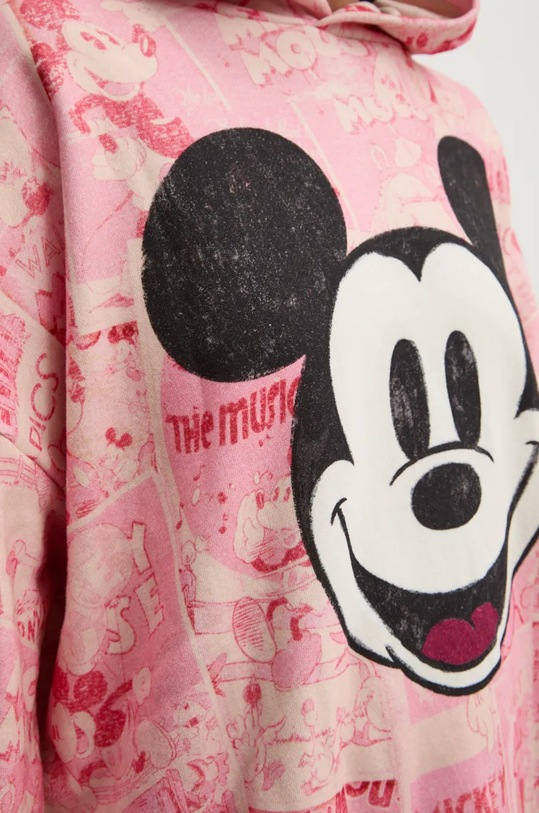 Βαμβακερή μπλούζα Desigual RETRO 24WWSK34 ροζ