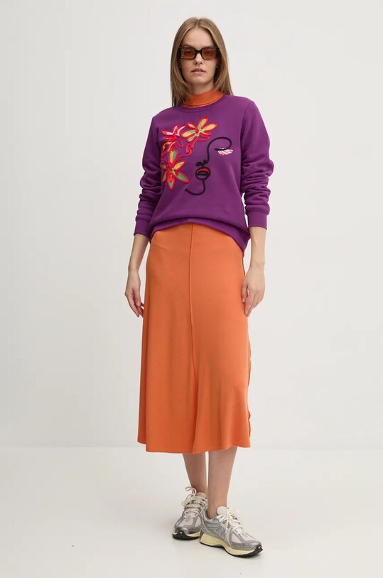 Βαμβακερή μπλούζα Desigual LADY 24WWSK16 μωβ AW24