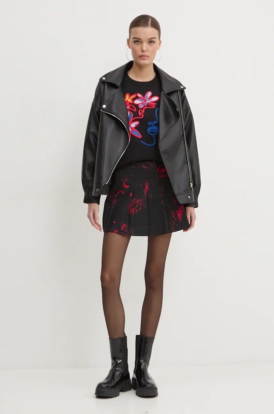 Desigual hanorac de bumbac LADY 24WWSK16 negru AW24