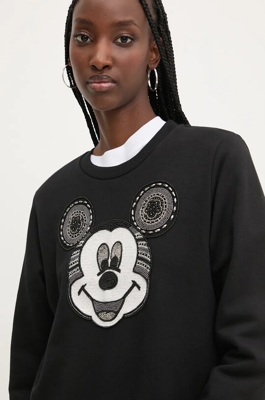 Îmbrăcăminte Desigual hanorac de bumbac MICKEY YEAH! 24WWSK10 negru