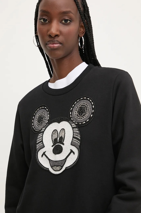 Одежда Хлопковая кофта Desigual MICKEY YEAH! 24WWSK10 чёрный