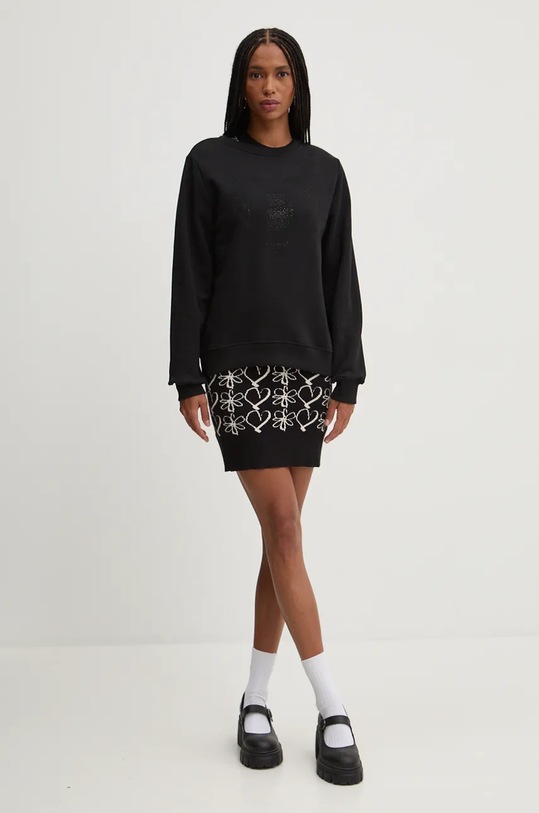 Desigual bluza bawełniana STRASS 24WWSK08 czarny AW24